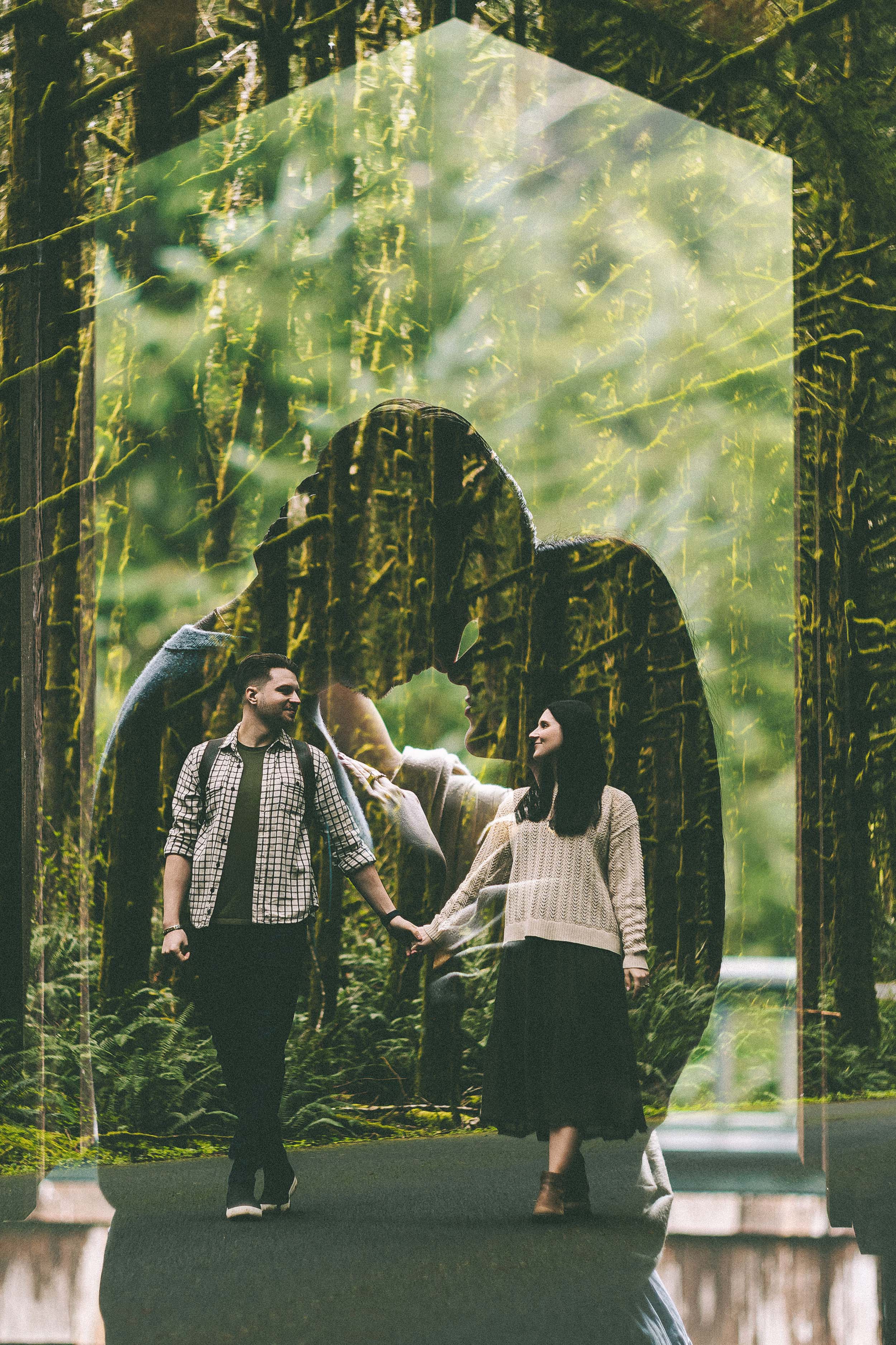 Love story photography — Kate and Viktor Cinematic double exposure